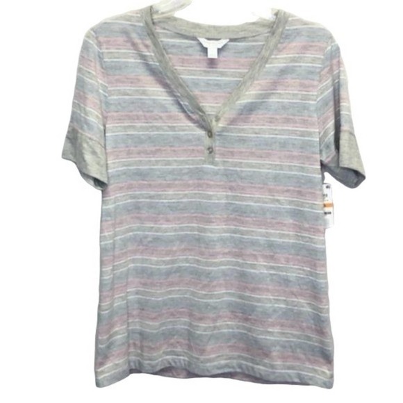 Charter Club Short Sleeve pajama Top grey Small - Picture 1 of 6